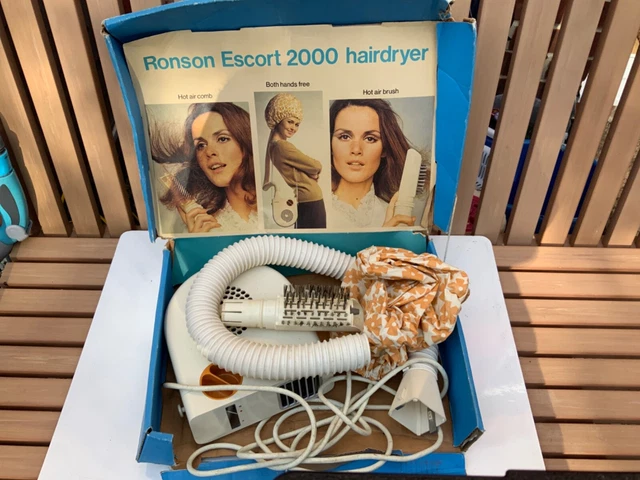 RONSON ESCORT Hair Dryer Retro Vintage Hot Air Comb And Brush