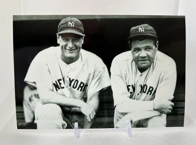 BABE RUTH AVEC Lou Gehrig Photo X Yankees De New York Vs Boston Red