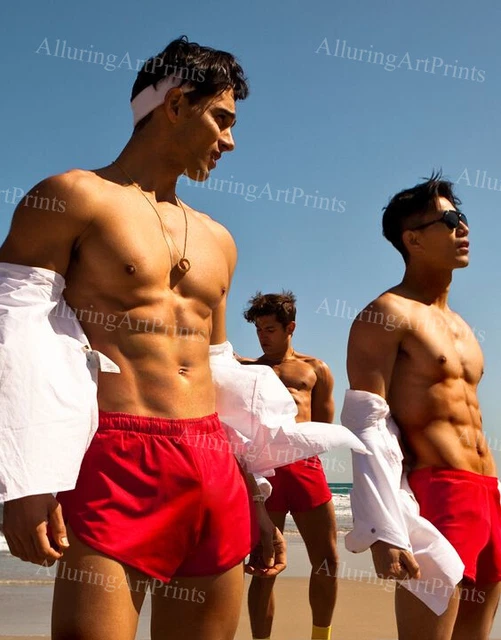 MALE MODELS PRINT Muscular Handsome Beefcake Shirtless Hunk Hot Hairy