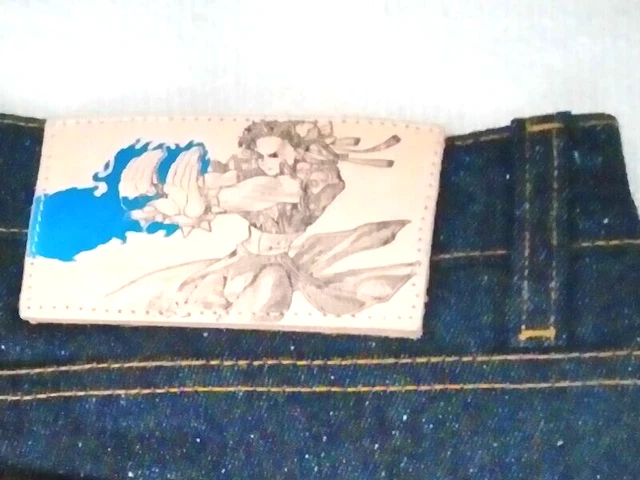 RARE NAKED FAMOUS X STREET FIGHTER Chun Li Silk Lightning Leg JEANS S