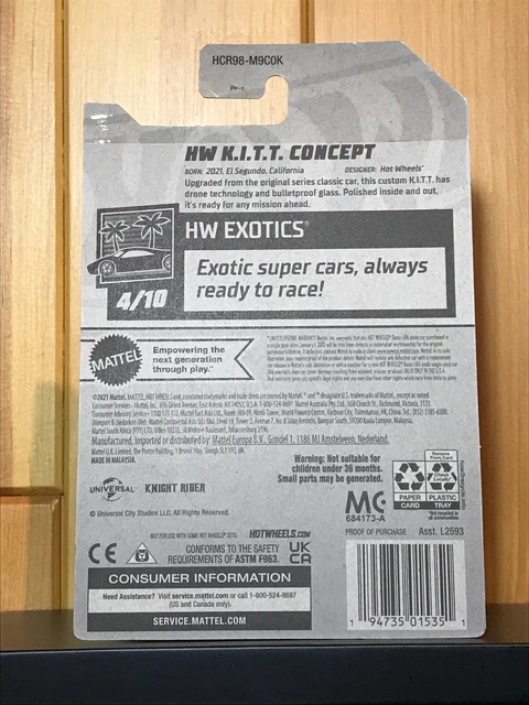 HOT WHEELS KNIGHT Rider HW K I T T Concept K A R R Exotics Screen Time