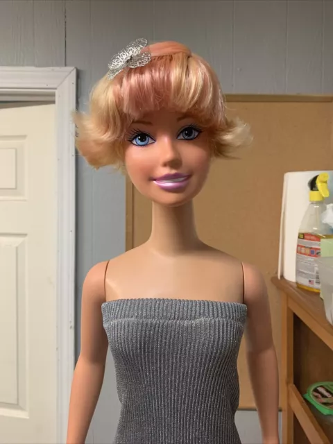 Vintage Mattel Super Size Barbie Doll Growing Hair Picclick