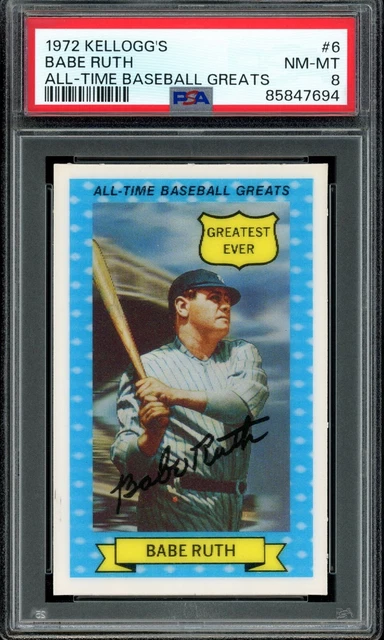KELLOGG S ALL TIME Greats BABE RUTH HOF Yankees PSA Neuf Mt juste classé EUR