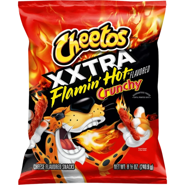 CHEETOS CRUNCHY XXTRA Flamin Hot Chips Au Fromage Soufflés 9 Oz