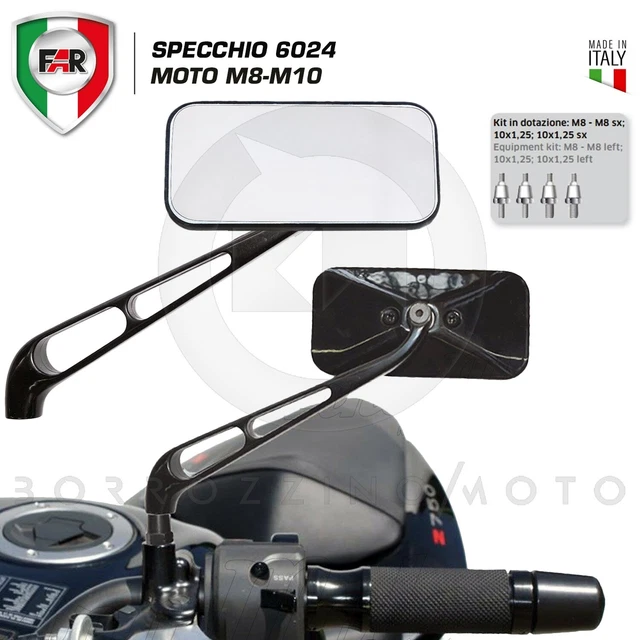 Far Specchietto Retrovisore Nero Sinistro Universale Moto Naked Manubrio M M Eur
