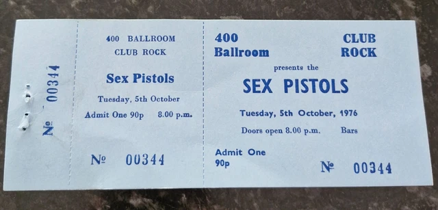 A RARE ORIGINAL SEX PISTOLS UK Concert TICKET Punk The CLASH