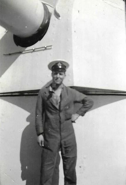 WW ERA ROYAL Navy Photo Handsome Sailor Deck Ship Military Gay Interest PicClick UK
