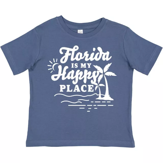 Inktastic Florida Is My Happy Place With Palm Trees Toddler T-Shirt Summer Fun