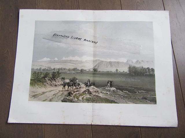 Gran Litografado Los Alpes De Berna Berna Suiza 1861