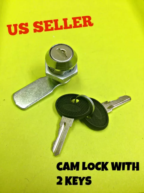 LOT OF 10 Cam Lock File Cabinet Mailbox Desk Drawer Cupboard Locker + 2 Keys 90°