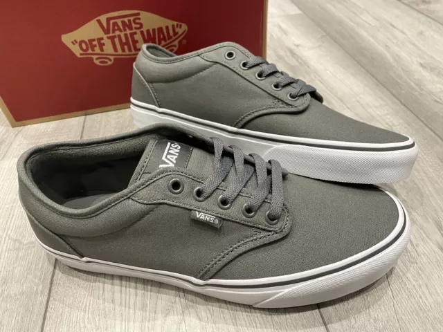 Vans Atwood Canvas Trainers Shoes, Pewter With White Sole, Men’s UK Size 8 NEW