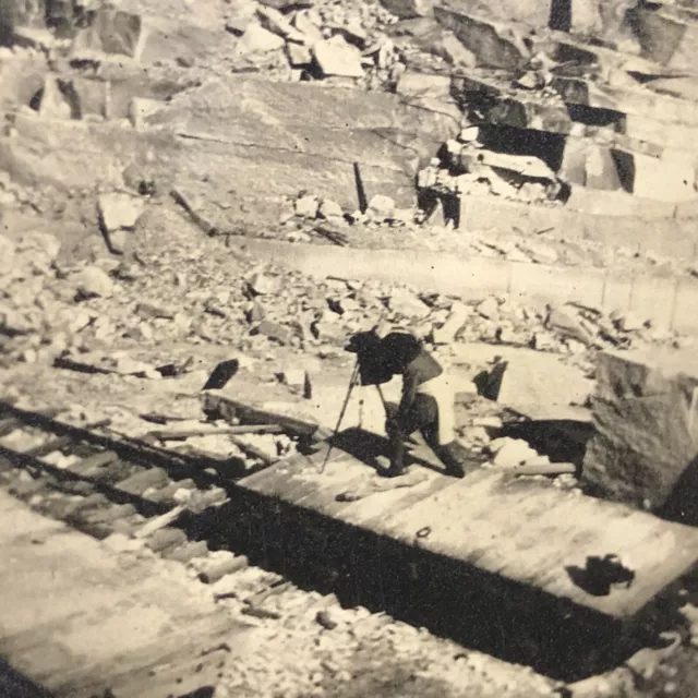 RARE Frankfort, ME Mount Waldo Granite Quarry Photographer Vintage Camera Candid