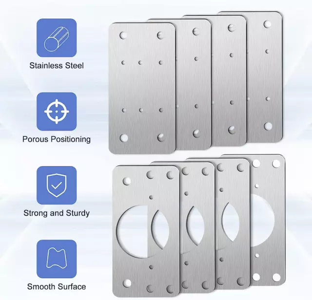 Piastra Di Riparazione per Armadio, 8 Pezzi, Cerniera Con Cacciavite, Piastra Di 3