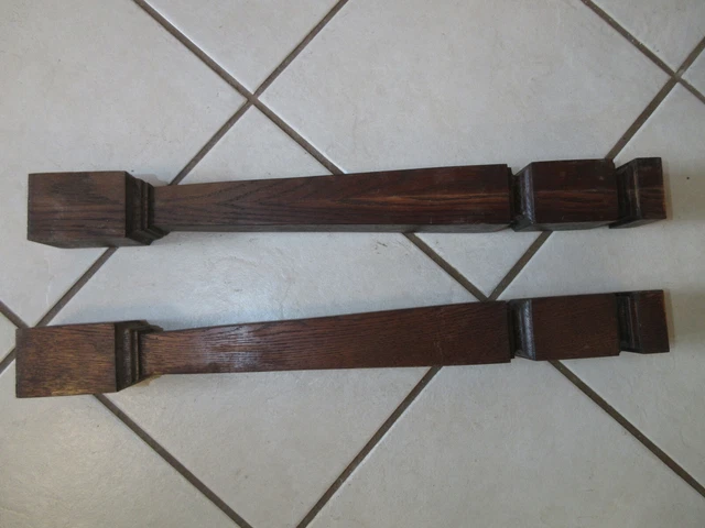 Pair Of Antique Large Oak Columns Spindles Posts 22 X 2 1/4 Inches.