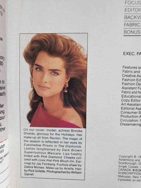 1988 MCCALL'S PATTERNS magazine BROOKE SHIELDS Sonia Klein Monica ...