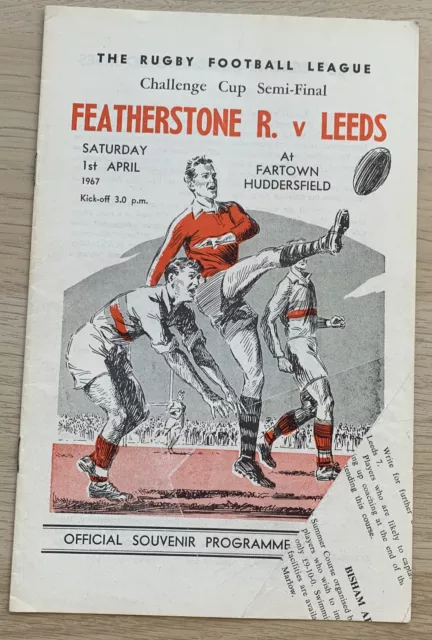 Rugby League Programme Featherstone V Leeds Challenge Cup Semi-Final 1967
