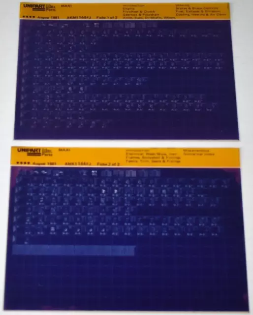 Austin Maxi Parts Catalogue On Microfiche Set Of 2 August 1981 Akm1144Fj