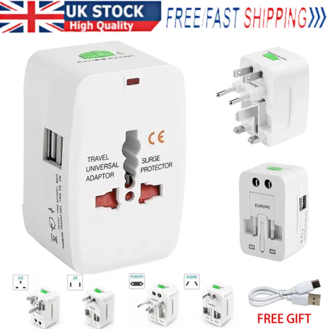 Travel Adapter World Wide Use Universal New Plug Charger UK EU AU US USB Port UK