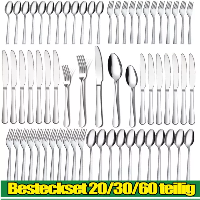 Besteckset 5-60 Teilig Für 12 Personen Besteck Essbesteck Tafelbesteck Edelstahl