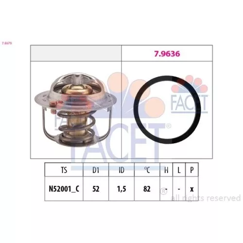 Termostato Refrigerante Facet 7.8679 Made In Italy - Oe Equivalent per Fiat