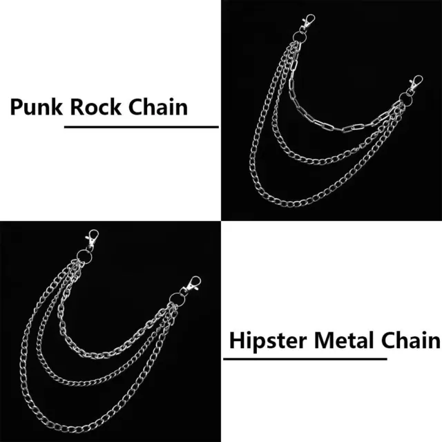 2pcs Unisex Metal Pant Chains Punk Style Personality Pants Chains for Men  and Women