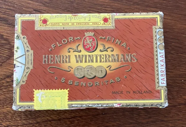 Vintage Henri Wintermams 5 Senoritas - Cardboard Empty Cigar Box Made in Holland