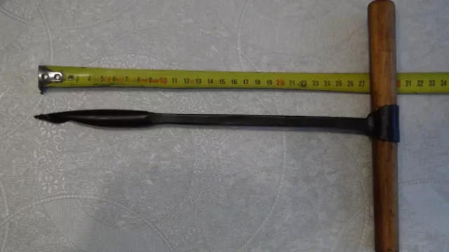 Tarière Vrille Forgé Mèche à Bois Menuisier diam. 16 mm Ancien Outil