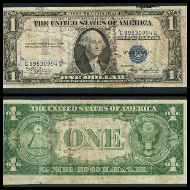 (( SHORT SNORTER )) $1 1935 A Silver Certificate ** DAILY CURRENCY AUCTIONS