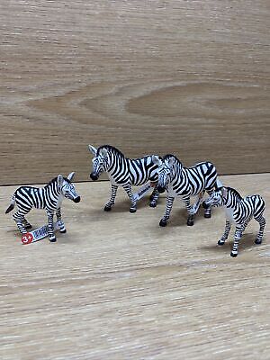 Schleich Zebra Lot of 2 Mama’s and 2 Babies  Retired