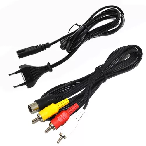 AV Audio Video RCA Cable Alimentation + AC Adaptateur Pour Sega Saturn Console