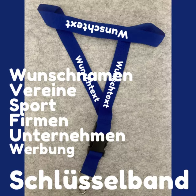 Schlüsselband personalisiert mit Wunschnamen Werbegeschenk für Vereine und Sport