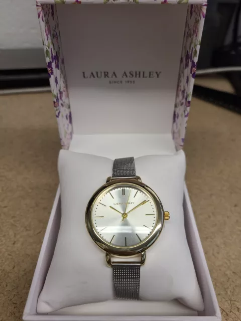 Laura Ashley Womens Round Mesh Band Watch Comes in A Gift Box