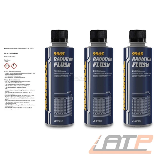 MANNOL 3x 250ml RADIATORE FLUSH DETERGENTE SISTEMA FRIGORIFERO PROTEZIONE ADDITIVO