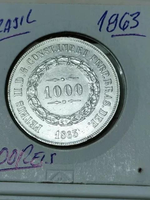 Brazil / 1000 Reis - 1863 / Silver Coin