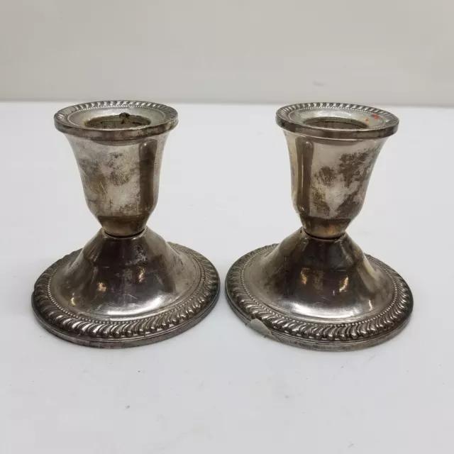 Pair of Weighted Sterling Silver Duchin Candle Holders - 212 Grams