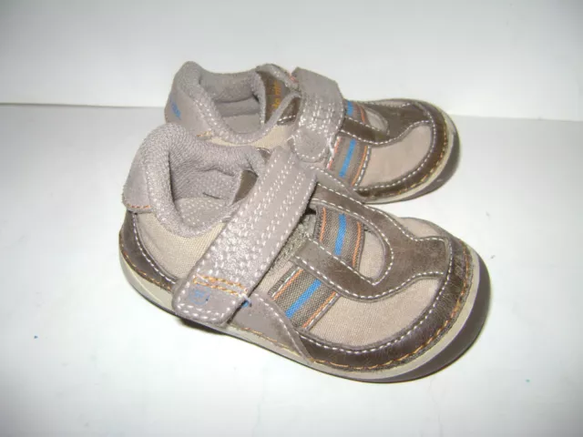 STRIDE RITE DALTON TODDLER BOYS SHOES SNEAKERS size 4 M BROWN BEIGE LEATHER 2