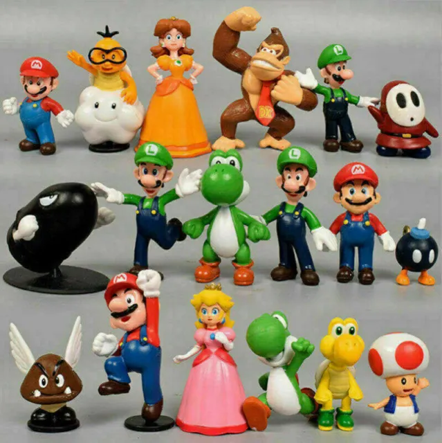 18pcs/Set Super Mario Bros PVC Action Figure Doll Toys Collection Model Gifts 2