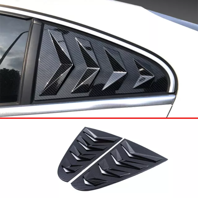 Carbon Fiber Style Side Window Louver Shutter Cover Trim 2pc For VW CC 2009-2017