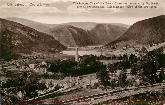 Vintage Postcard; Glendalough, Co. Wicklow Ireland, City of the Seven Churches