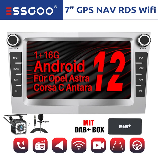 Autoradio Android 12 DAB+ GPS Nav MIK Kamera Für Opel Astra Zafira Corsa Vivara