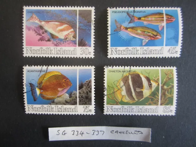 Norfolk Island Stamps - Full Set Reef Fish SG 334-337 cancelled