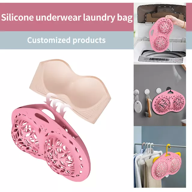 Underwear Washing Bag Silicone Material Laundry Bra with Hollow Structure Design
