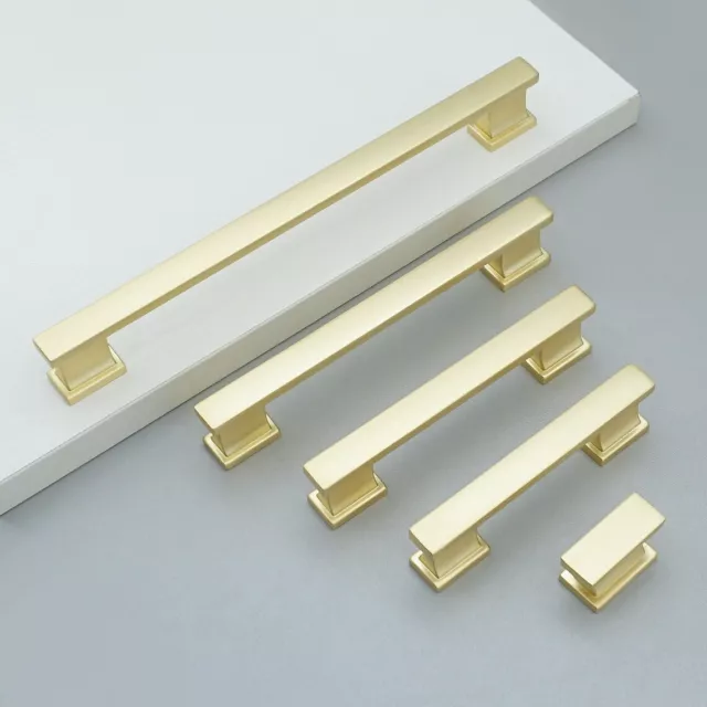 MFYS Brushed Brass Cabinet Handles Kitchen Pull Drawer Cupboard  Dresser Knob