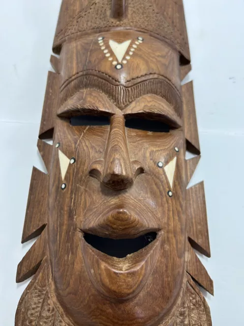 Vintage Hand Carved Tribal Wooden Mask From Senagal