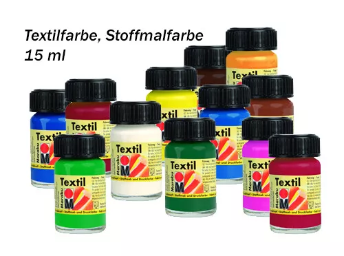 Marabu Textilmalfarbe, 15 ml, Stoffmalfarbe Textilfarbe T-Shirt Jeans bemalen