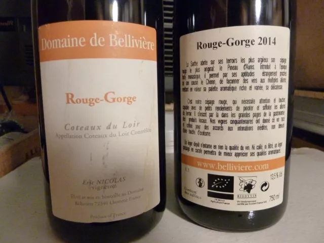 Coteaux Du Loir "Rouge-Gorge" 2014 - Dom. De Belliviere Grand Vin De Loire