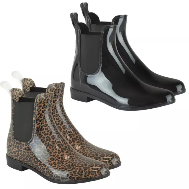 Ankle Wellington Chelsea Boots Ladies Wellies PVC Rain Boot