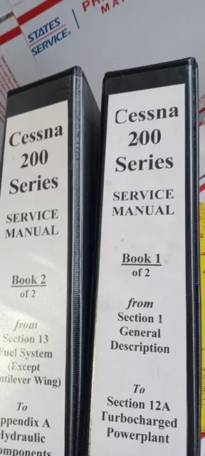 1966-1968 CESSNA 200 Series 206, 210 Service Aircraft Manual IN 2 BINDERS NICE