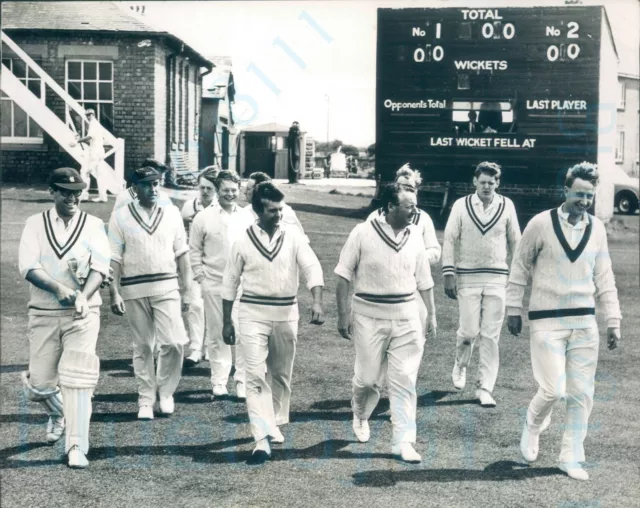 1960s Roosall v MCC Fleetwood Am Cricket League original Press photo 7.25x5.75"