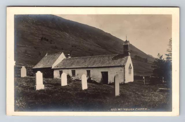 RPPC Keswick UK United Kingdom, Wythburn Church Real Photo Vintage Postcard